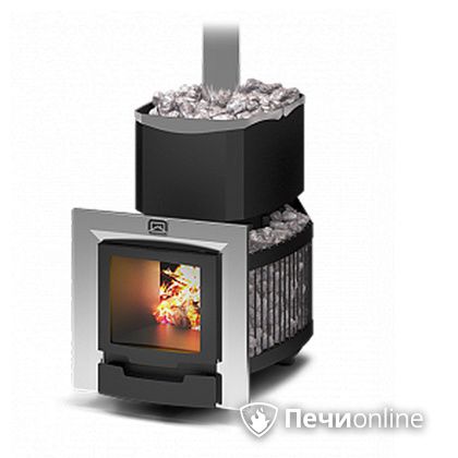 Дровяная банная печь Теплодар Русь-Сетка 12 Л Панорама в Бердске